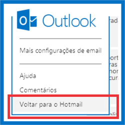 Outlook voltar Hotmail
