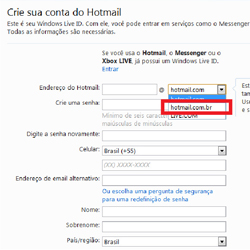 criar conta email hotmail.com.br